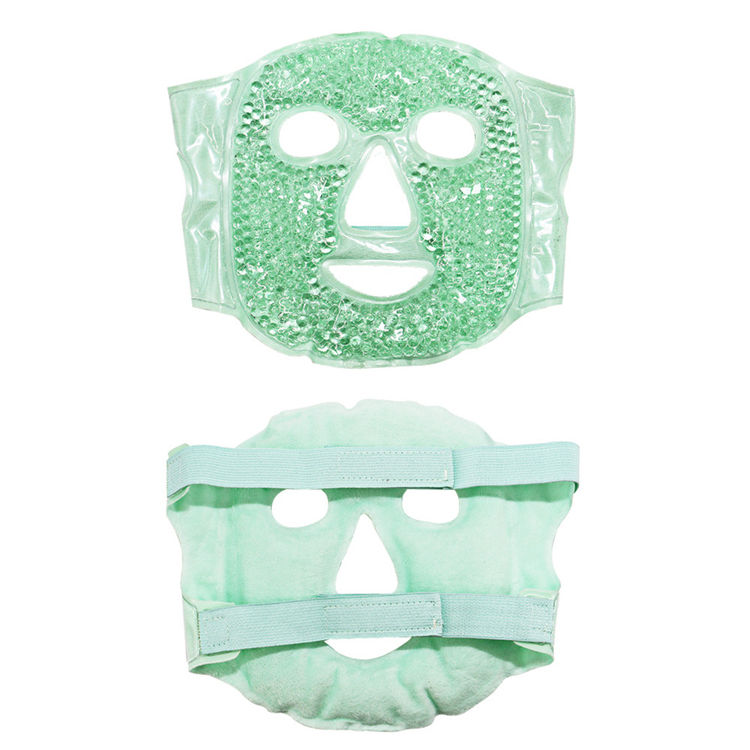 Hot Female Ice Face Eye Mask with Soft Plush Hot And Cold Therapy Full Face Gel Beads Ice Pack Mask