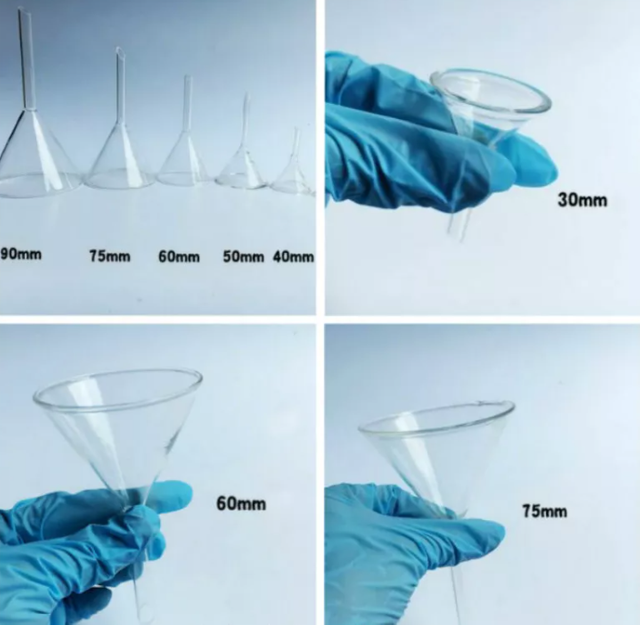 High Transparent Borosilicate Glass Triangle Funnel Applies for Lab