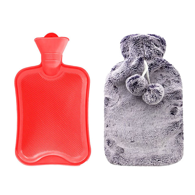 Premium Classic Rubber Hot Water Bottle With Plush Cover