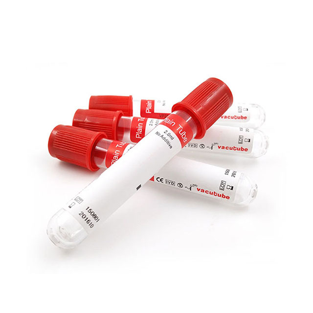 Hospital Use Red Blood Collection Tubes for Serum Analysis Collection