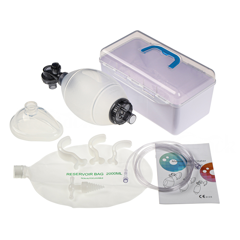 Adult Silicone Medical Oxygen Mask Sets with Resuscitation Bag