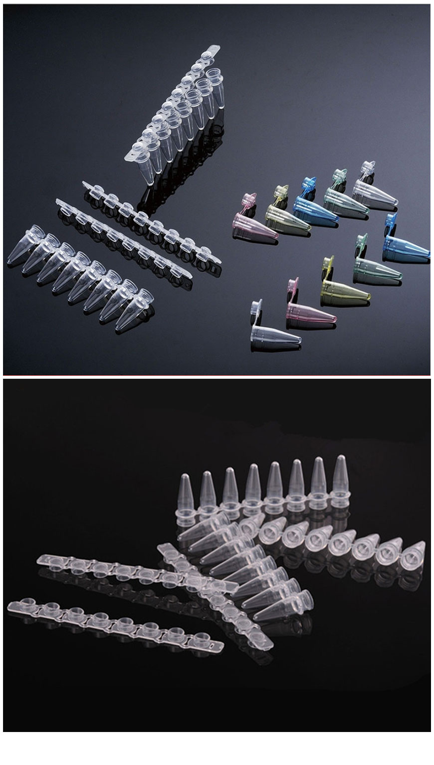 MUHWA 0.2ml PCR Tubes With Flat Caps - Thin Wall Strips Of 12, 200 Strips Total