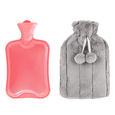 Premium Classic Rubber Hot Water Bottle With Plush Cover