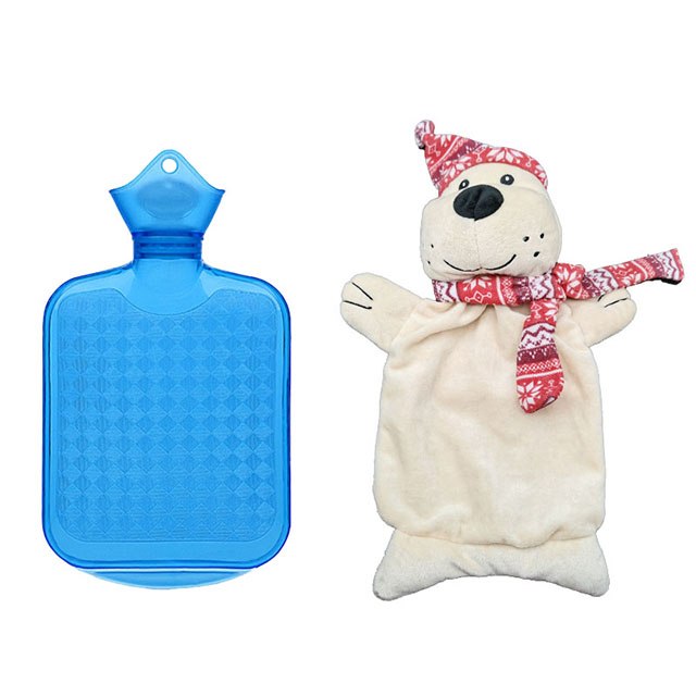 Reusable Hot Water Bottle With Soft Bear Cover