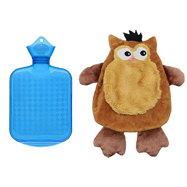 Hot Water Bottle With Soft Plush Owl Cover 