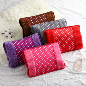 Best Selling Products 2024 in Europe Polka Dot Cute Plush Winter Hand Warmer Electric Hot Water Bag