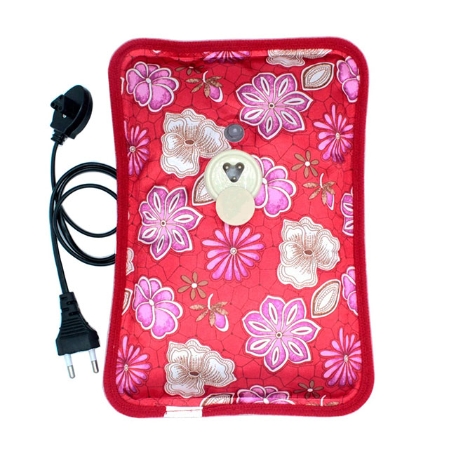 Electric Hot Water Bottle Flower Pattern for Hot Cold Therapy