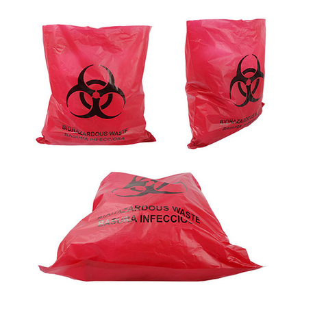 Customized Red Yellow Autoclave Plastic Medical Trash Bags Waste