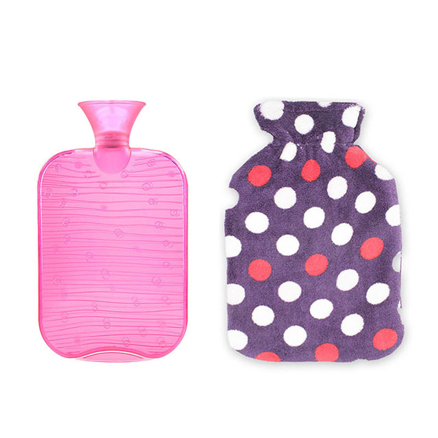 Durable Hot Water Bag With Polka Dot Cover