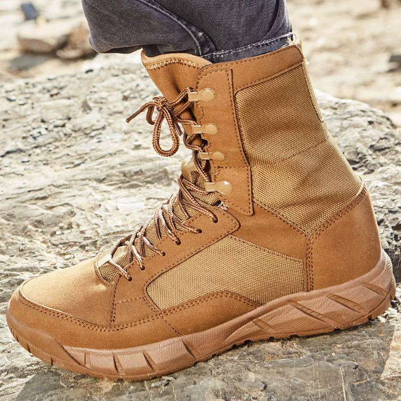 Two Colors Flyknit High Top Boots Outdoor Shoes