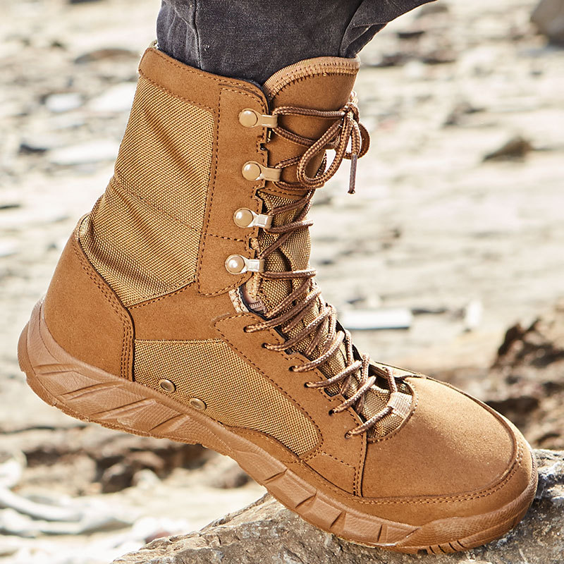 Two Colors Flyknit High Top Boots Outdoor Shoes